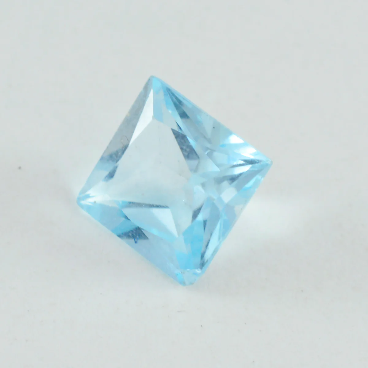 Sky Blue Topaz 1PC Small 7x7 MM Square Faceted Blue Splendid Semi Precious Loose Gemstone