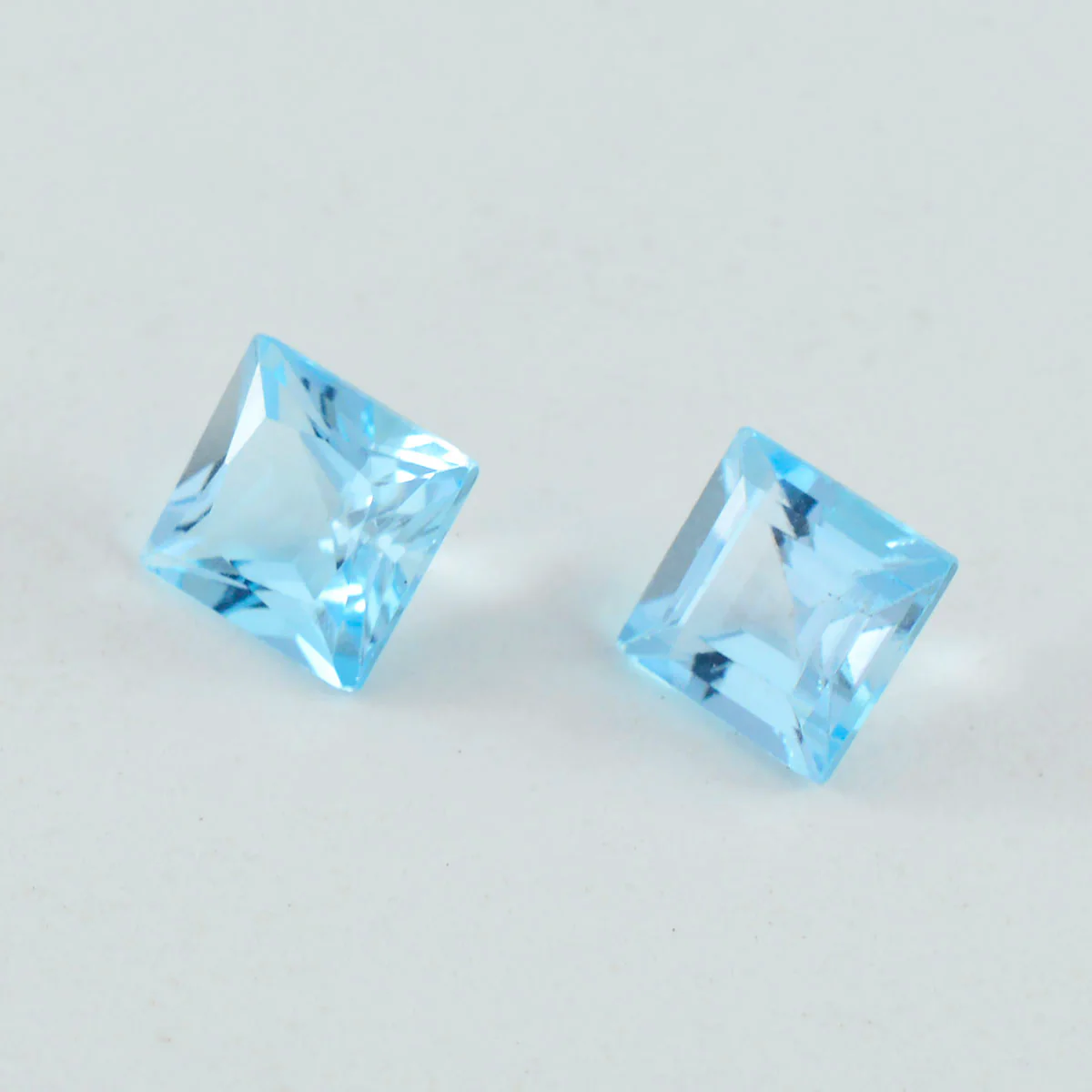 Sky Blue Topaz 1PC Small 7x7 MM Square Faceted Blue Splendid Semi Precious Loose Gemstone - Image 3