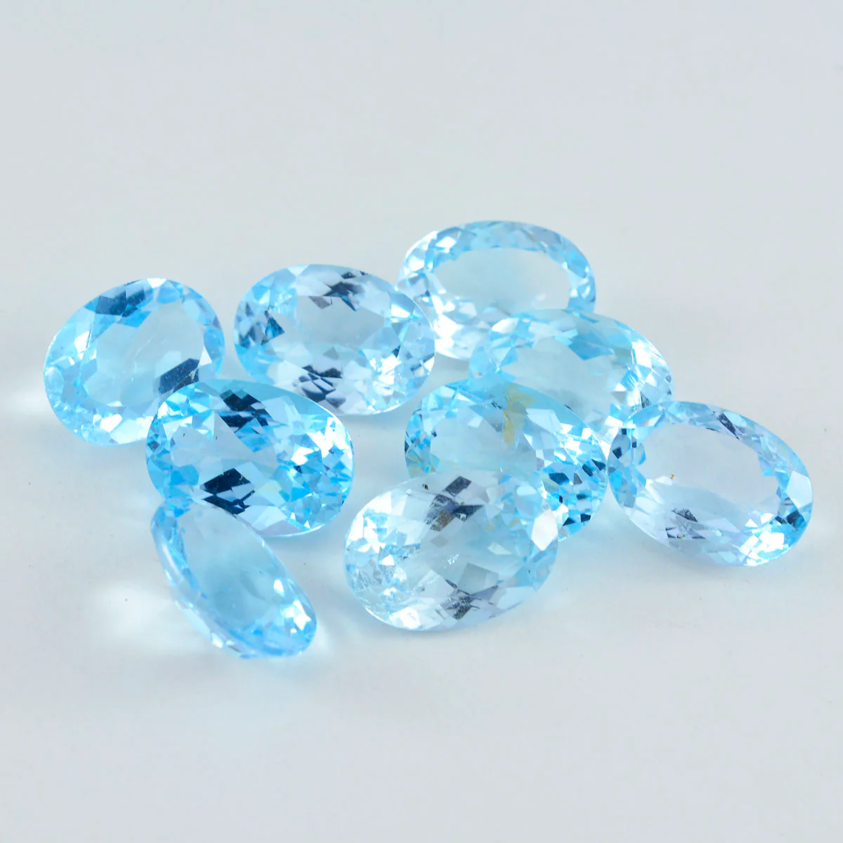 Sky Blue Topaz 1PC Small 7x9 MM Oval Faceted Blue Fine Semi Precious Loose Gemstone - Image 2