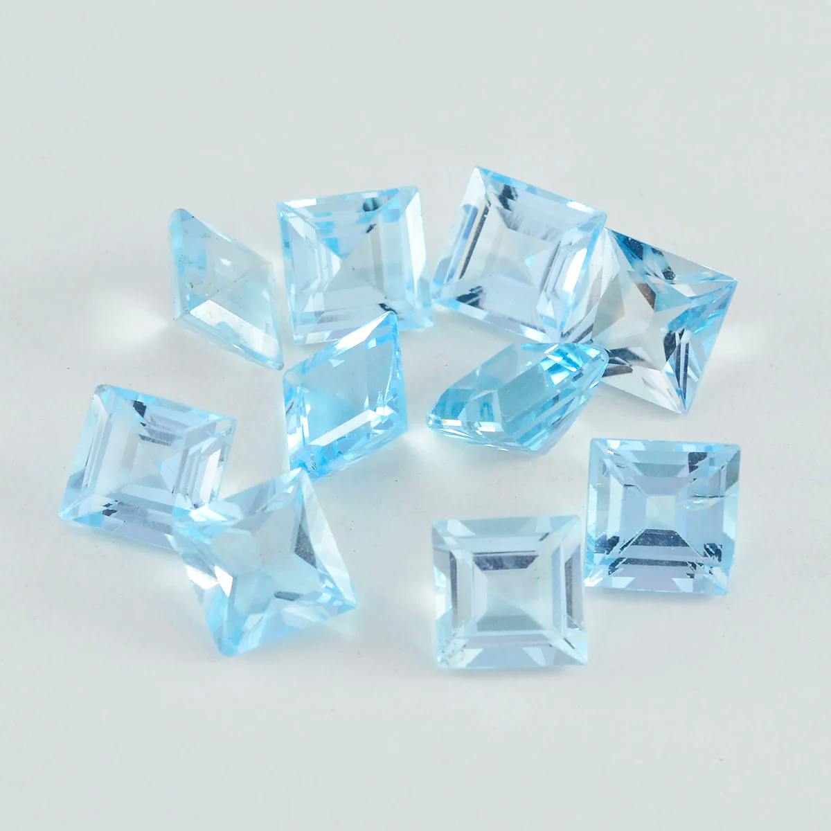 Sky Blue Topaz 1PC Small 8x8 MM Square Faceted Blue Luster Semi Precious Loose Gemstones - Image 3
