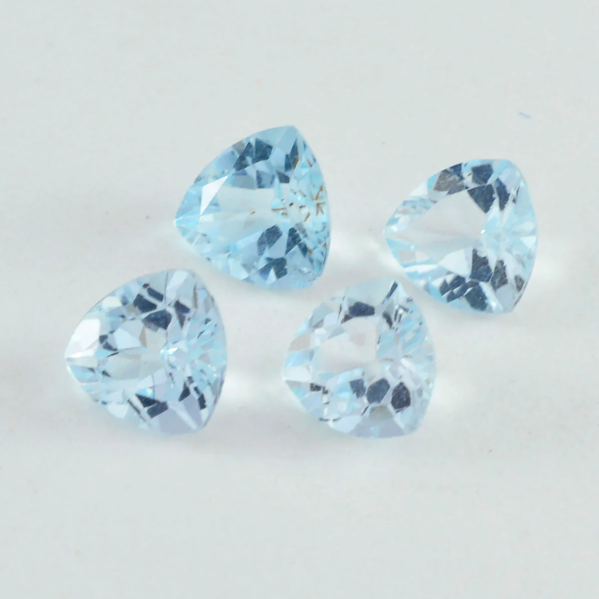 Sky Blue Topaz 1PC Small 8x8 MM Triangle Faceted Blue Luster Semi Precious Loose Gemstones - Image 2