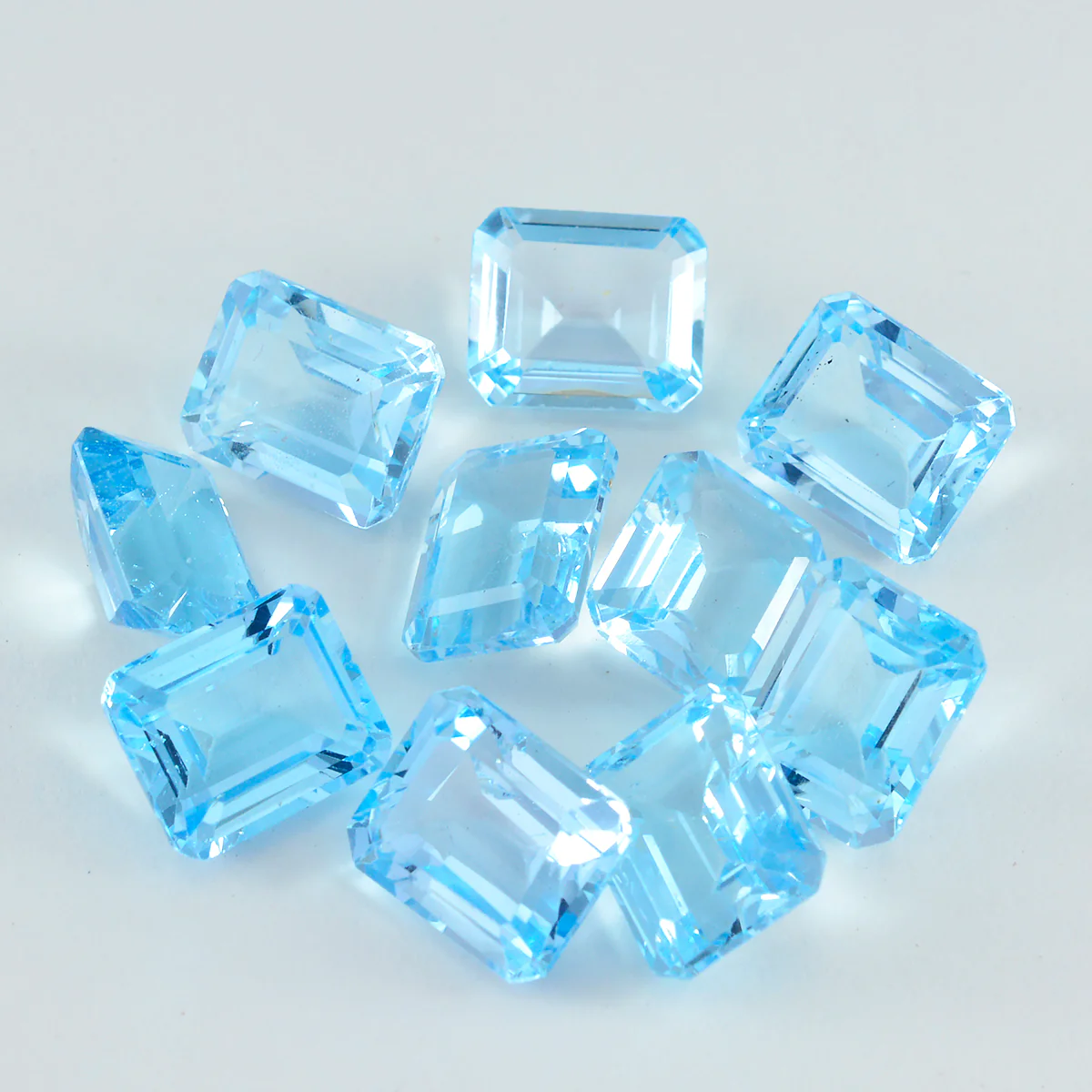 Sky Blue Topaz 1PC Tiny 4x6 MM Emerald Faceted Blue Sparkling Semi Precious Loose Gemstone - Image 3