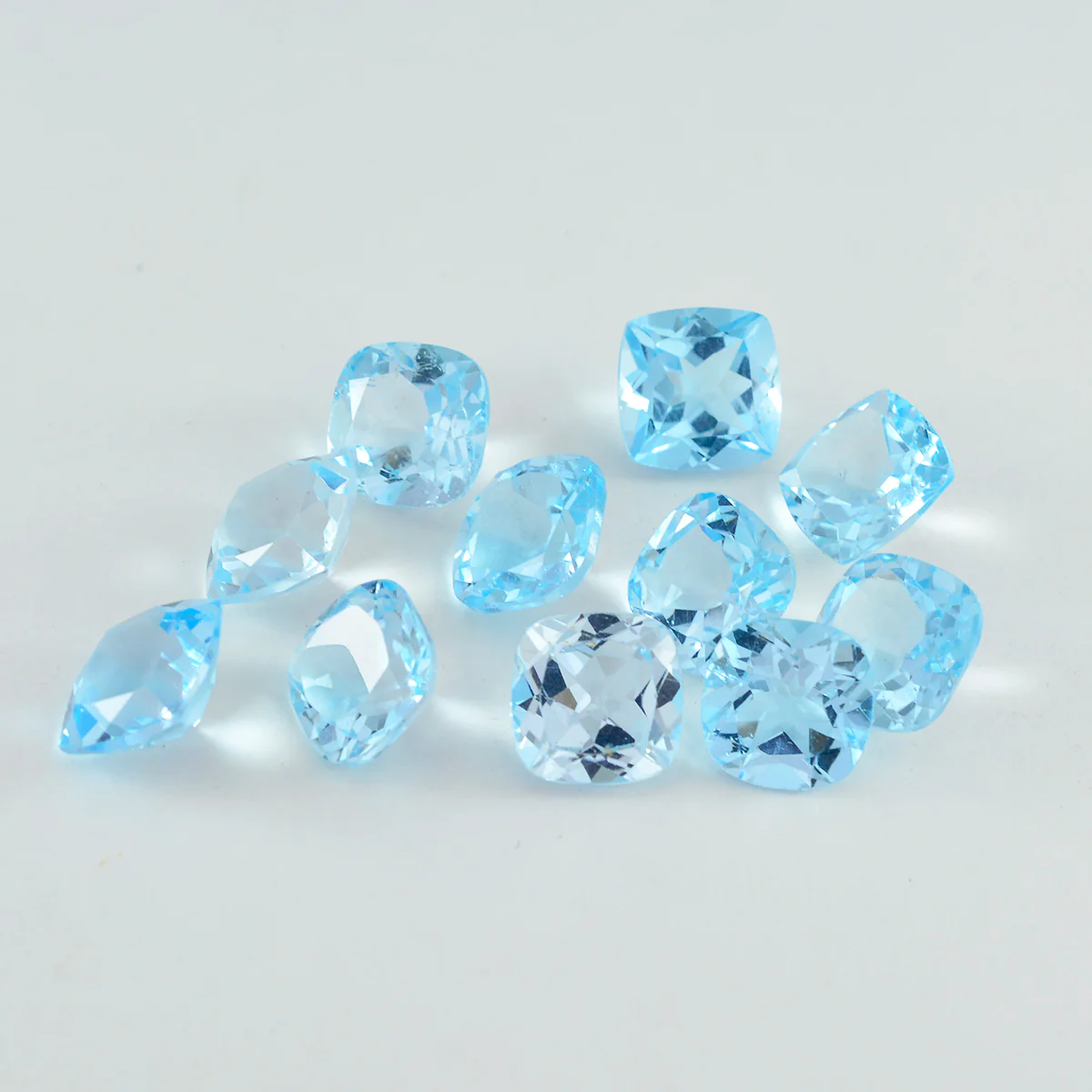 Sky Blue Topaz 1PC Tiny 5x5 MM Cushion Faceted Blue Sparkling Semi Precious Gems - Image 2
