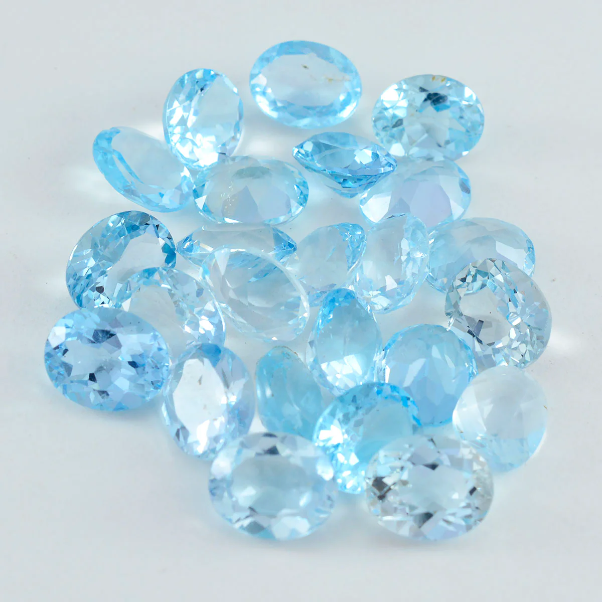 Sky Blue Topaz 1PC Tiny 5x7 MM Oval Faceted Blue Luster Semi Precious Loose Gemstones - Image 3