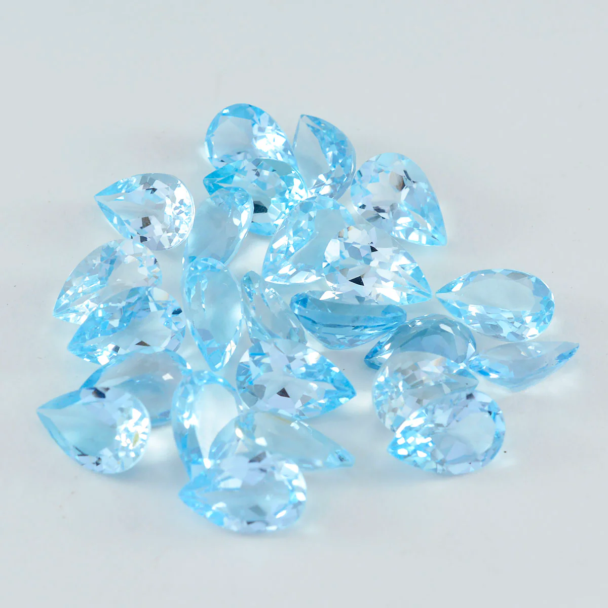 Sky Blue Topaz 1PC Tiny 5x7 MM Pear Faceted Blue Brilliant Semi Precious Loose Gems - Image 2