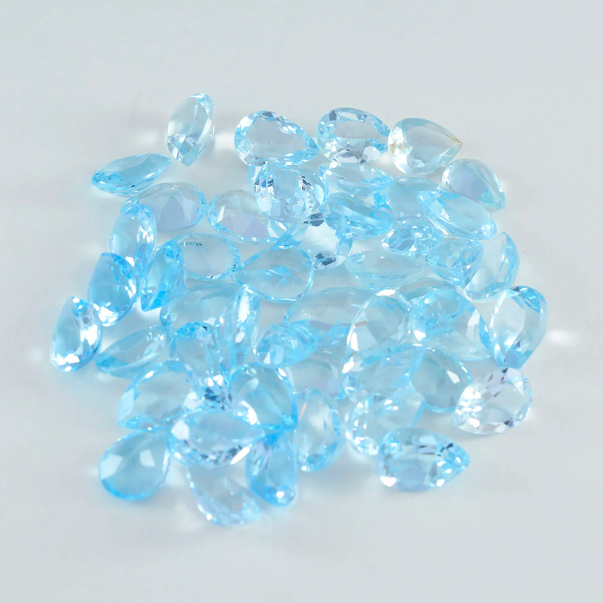 Sky Blue Topaz 1PC Tiny 5x7 MM Pear Faceted Blue Brilliant Semi Precious Loose Gems - Image 3