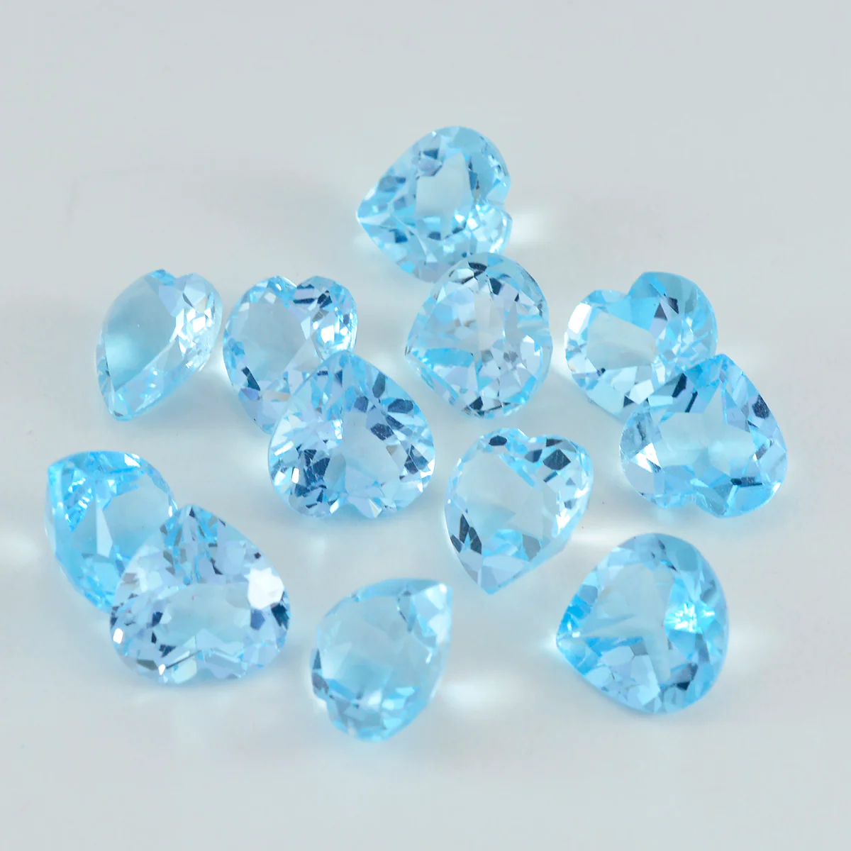 Sky Blue Topaz 1PC Tiny 6x6 MM Heart Faceted Blue Polished Semi Precious Loose Gems