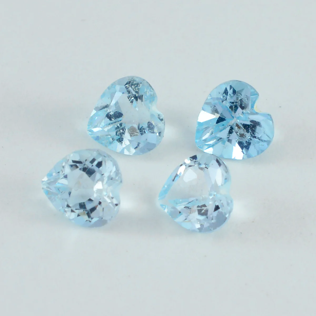 Sky Blue Topaz 1PC Tiny 6x6 MM Heart Faceted Blue Polished Semi Precious Loose Gems - Image 2