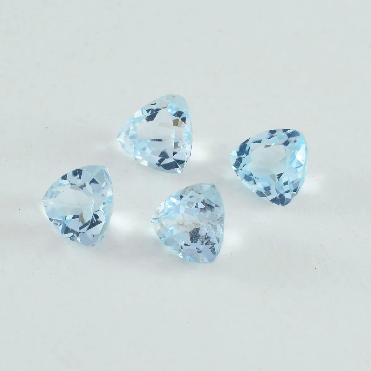 Sky Blue Topaz 1PC Tiny 6x6 MM Triangle Faceted Blue Polished Semi Precious Loose Gems