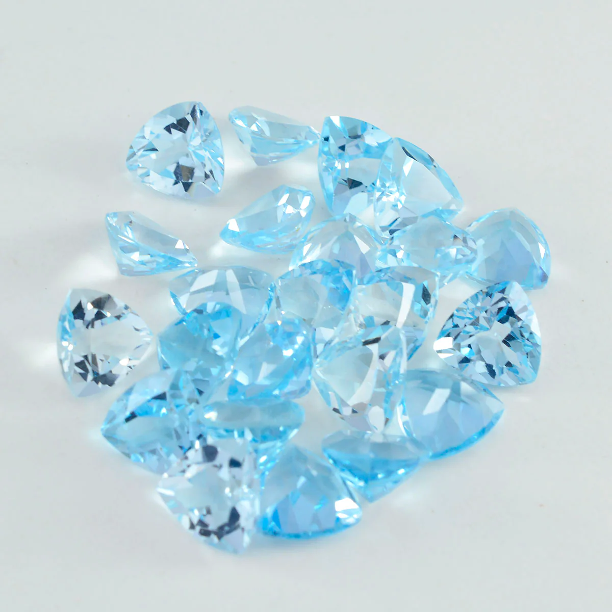 Sky Blue Topaz 1PC Tiny 6x6 MM Triangle Faceted Blue Polished Semi Precious Loose Gems - Image 2