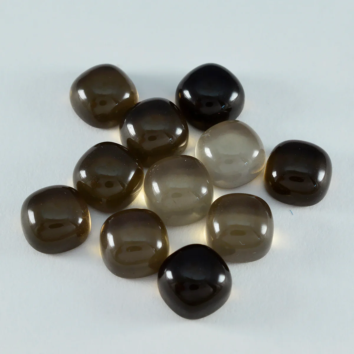 Smoky Quartz 10PC Tiny 3x3 MM Cushion Cabochon Brown Genuine semi Precious Precious Gemstone - Image 2