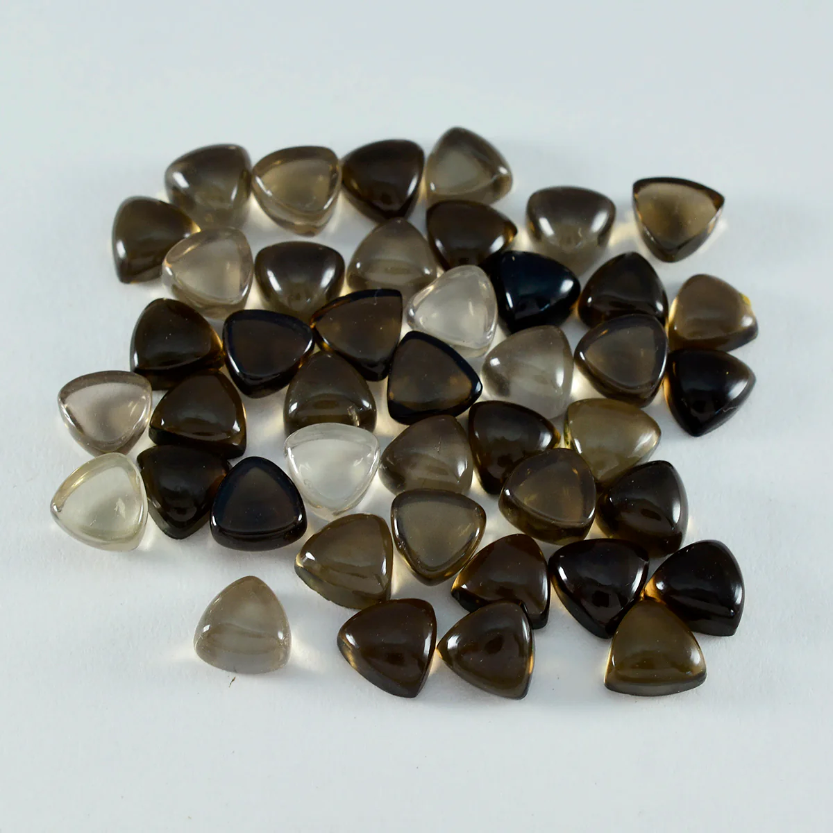 Smoky Quartz 10PC Tiny 3x3 MM Triangle Cabochon Brown Genuine semi Precious Loose Gems