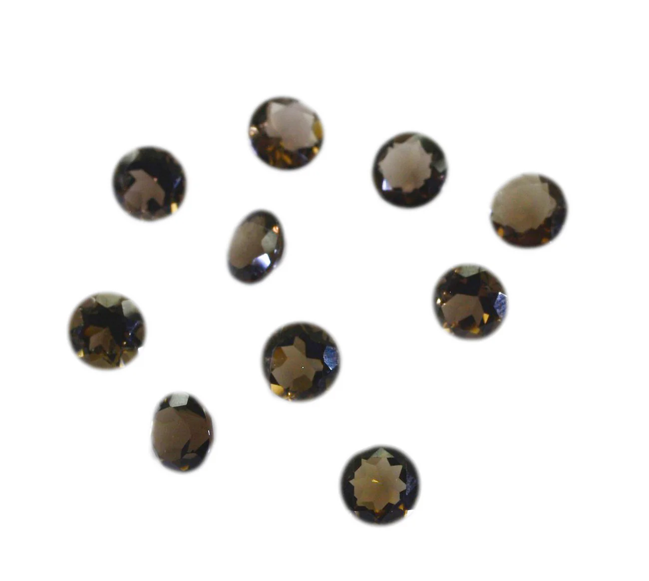 Smoky Quartz 10PC Tiny 4x4 MM Round Faceted Brown Brilliant Semi Precious Loose Gems - Image 3