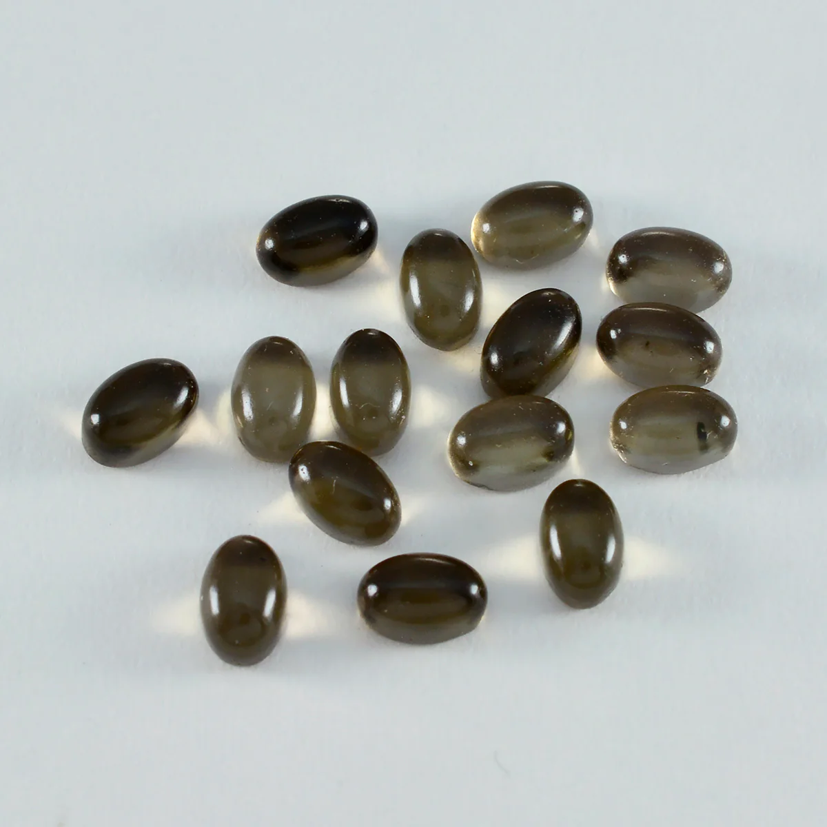 Smoky Quartz 10PC Tiny 4x6 MM Oval Cabochon Brown Natural semi Precious Loose Gemstone