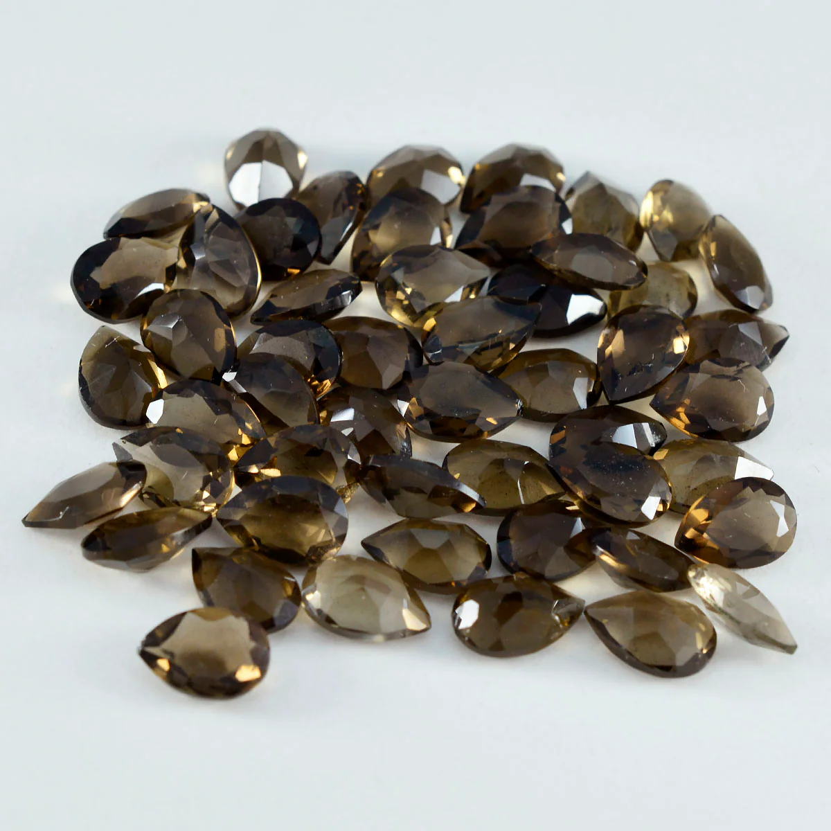 Smoky Quartz 10PC Tiny 4x6 MM Pear Faceted Brown Brilliant Semi Precious Loose Gemstones - Image 4