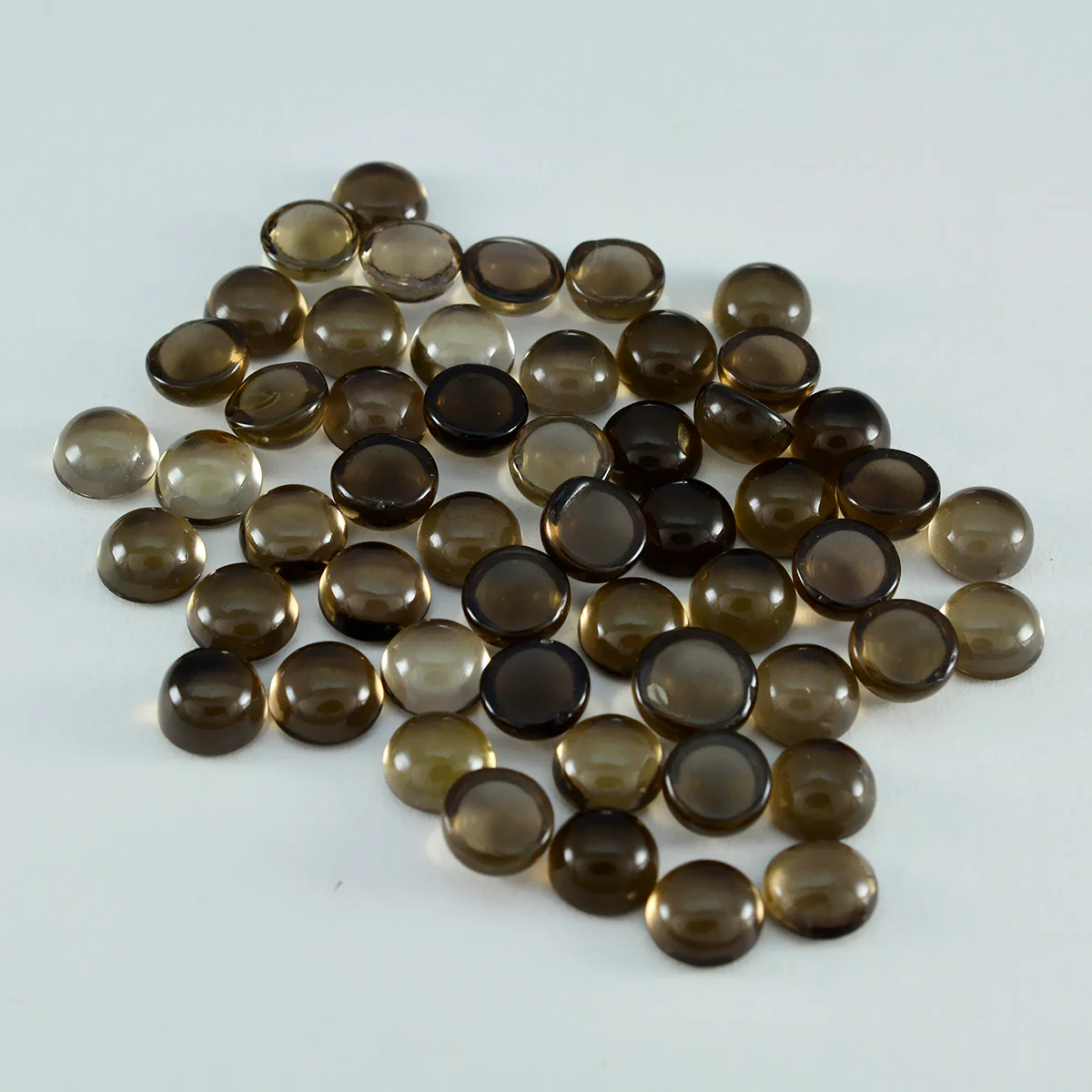 Smoky Quartz 10PC Tiny 5x5 MM Round Cabochon Brown Shine semi Precious Loose Gems - Image 4