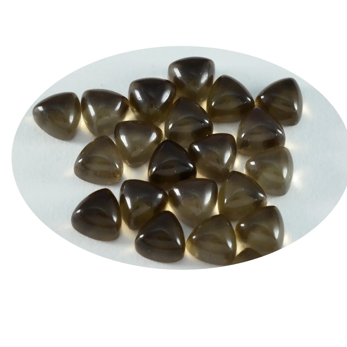 Smoky Quartz 10PC Tiny 5x5 MM Triangle Cabochon Brown Pure semi Precious Loose Gemstones - Image 2