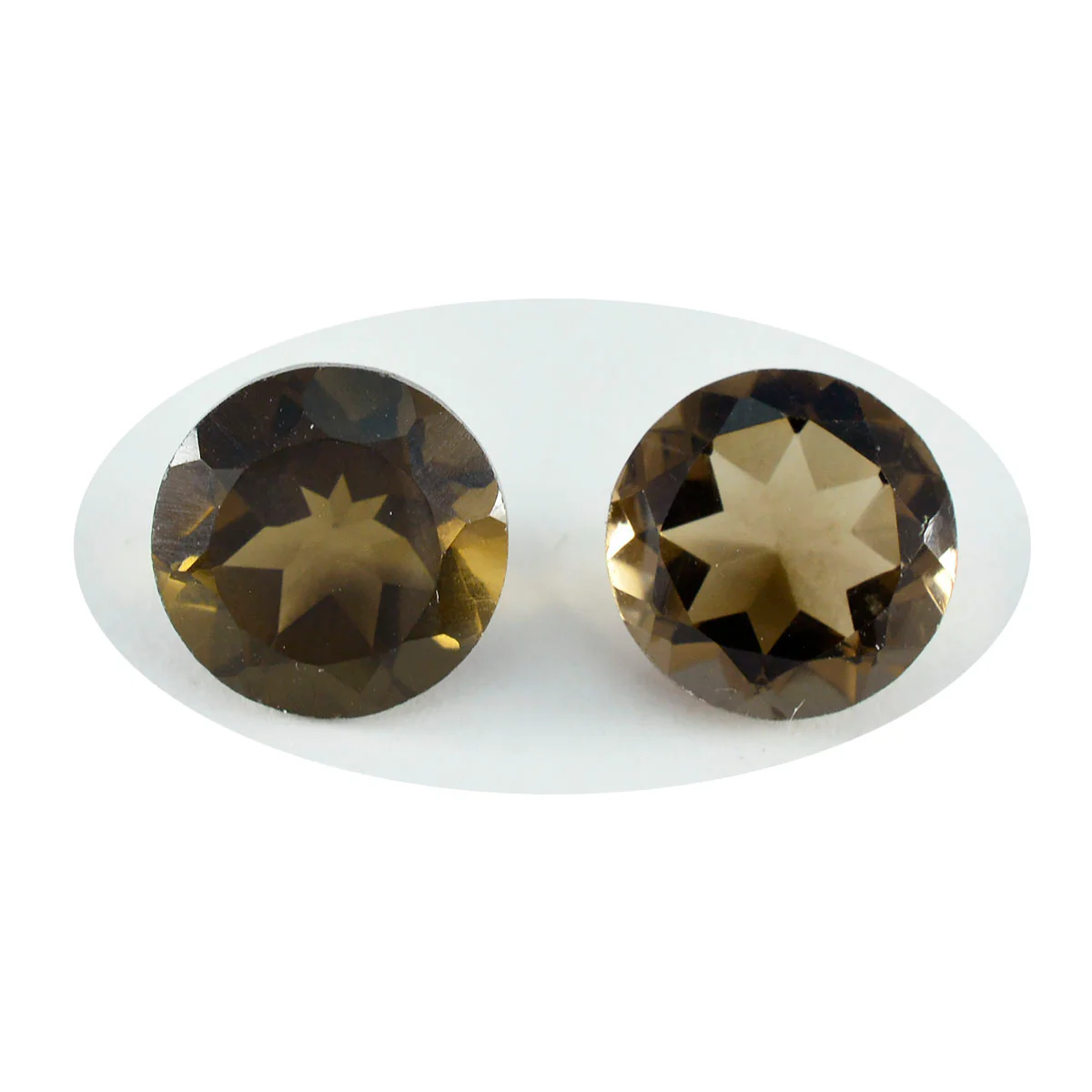 Smoky Quartz 1PC Chunky 14x14 MM Round Faceted Brown Genuine Semi Precious Loose Gemstones - Image 2