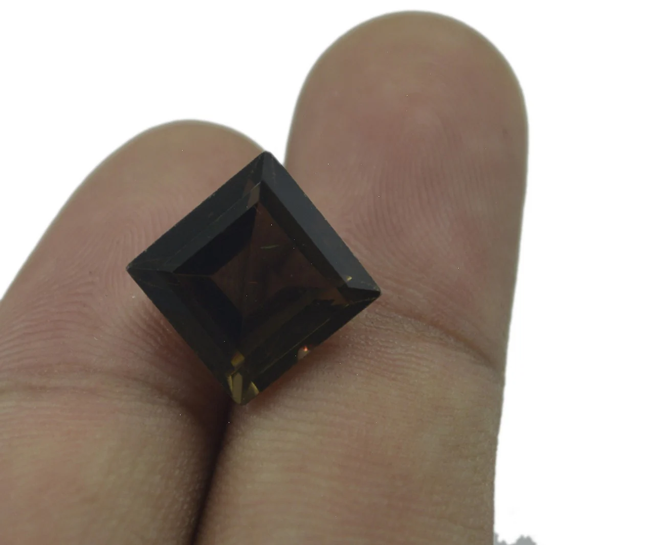 Smoky Quartz 1PC Chunky 14x14 MM Square Faceted Brown Genuine Semi Precious Loose Gemstones - Image 3
