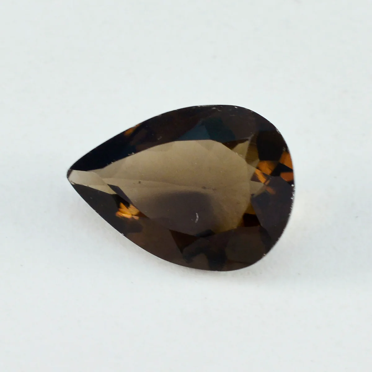 Smoky Quartz 1PC Chunky 15x20 MM Pear Faceted Brown Fiery Semi Precious Gems