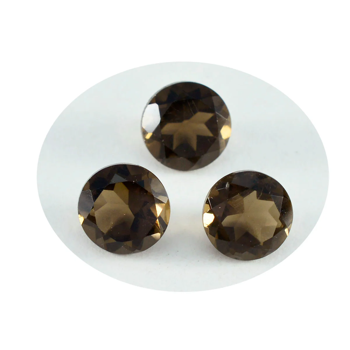 Smoky Quartz 1PC Large 10x10 MM Round Faceted Brown Shine Semi Precious Loose Gemstones - Image 2