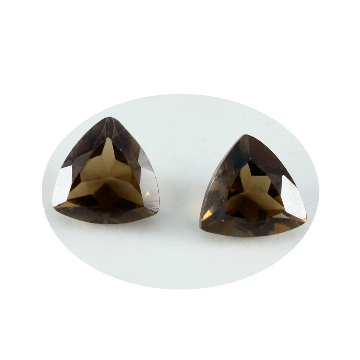 Smoky Quartz 1PC Large 10x10 MM Triangle Faceted Brown Shine Semi Precious Loose Gemstones - Image 2