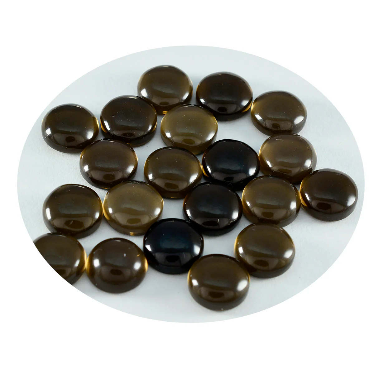 Smoky Quartz 1PC Large 11x11 MM Round Cabochon Brown Pure semi Precious Loose Gems - Image 2