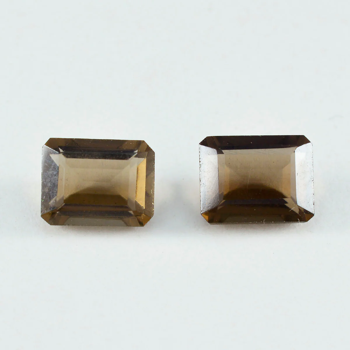 Smoky Quartz 1PC Large 9x11 MM Emerald Faceted Brown Natural Semi Precious Gems