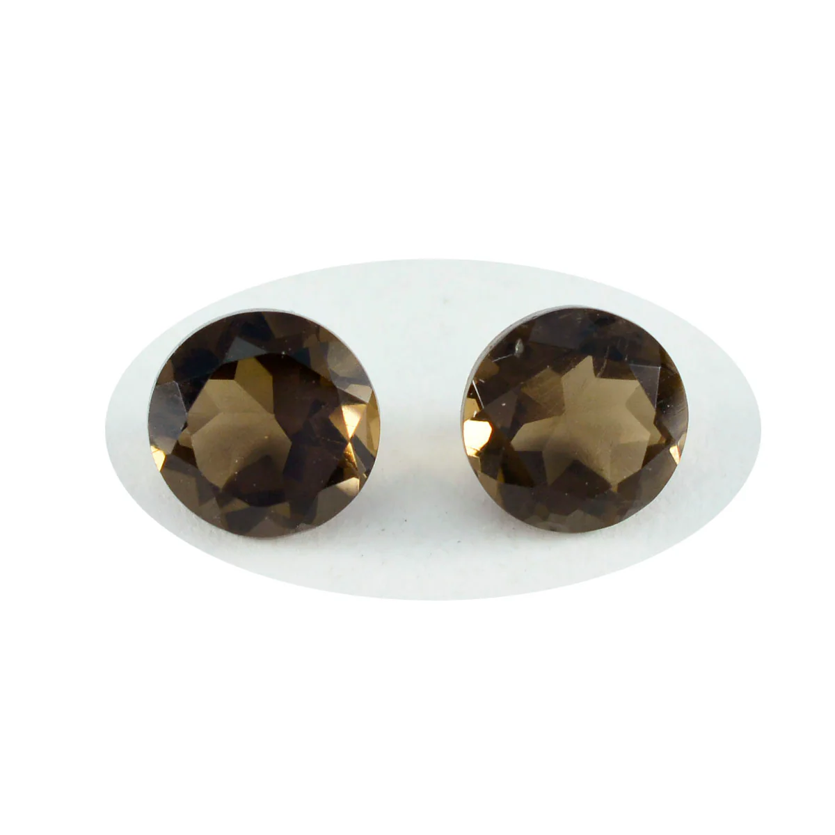 Smoky Quartz 1PC Medium 9x9 MM Round Faceted Brown Lustrous Semi Precious Loose Gemstone - Image 2