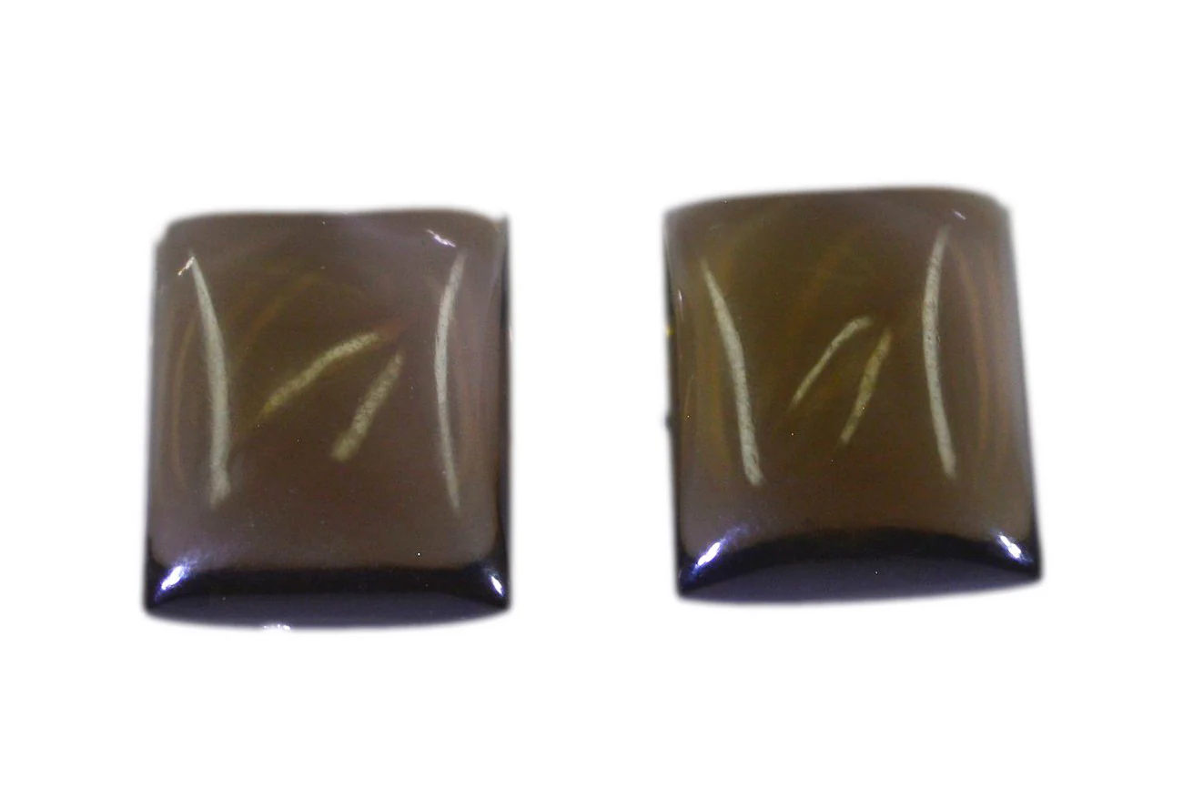 Smoky Quartz 1PC Small 6x8 MM Emerald Cabochon Brown Shine semi Precious Loose Gems - Image 2
