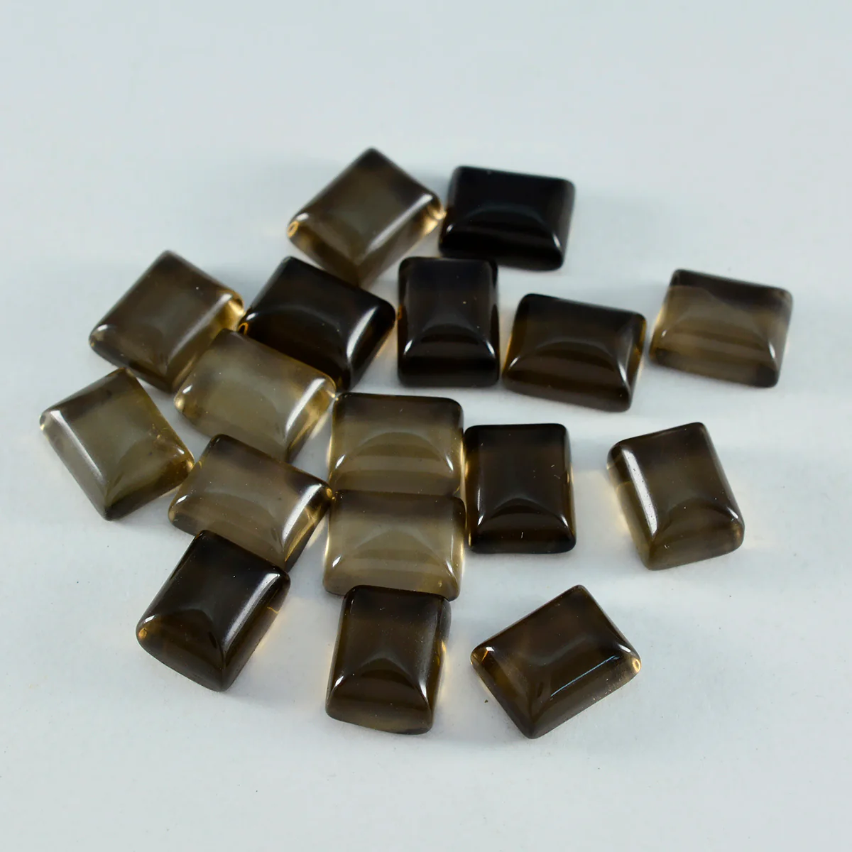 Smoky Quartz 1PC Small 6x8 MM Emerald Cabochon Brown Shine semi Precious Loose Gems - Image 3