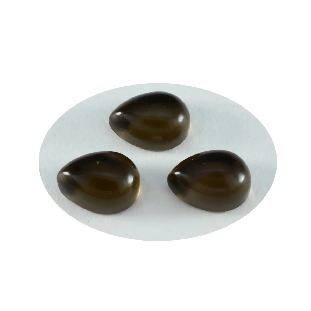 Smoky Quartz 1PC Small 6x8 MM Pear Cabochon Brown Polished semi Precious Loose Gemstones - Image 2