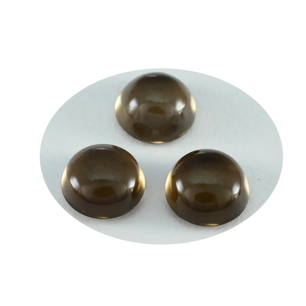 Smoky Quartz 1PC Small 7x7 MM Round Cabochon Brown High-Quality semi Precious Loose Gemstones - Image 2