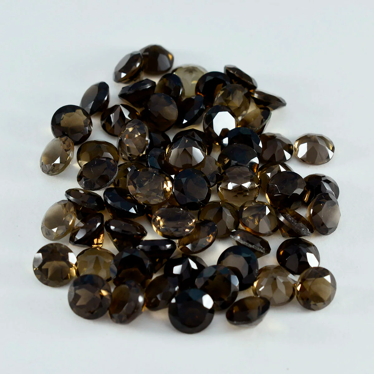 Smoky Quartz 1PC Small 7x7 MM Round Faceted Brown Splendid Semi Precious Gems - Image 4