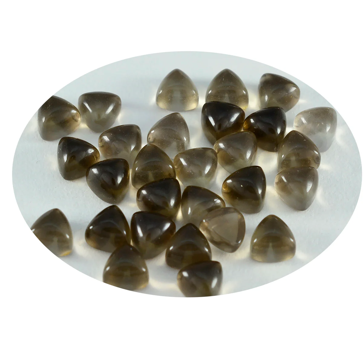 Smoky Quartz 1PC Small 7x7 MM Triangle Cabochon Brown Brilliant semi Precious Precious Gemstone - Image 2