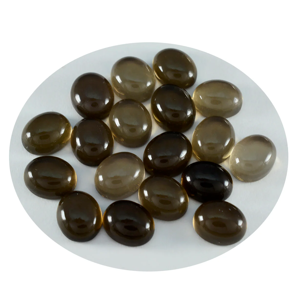 Smoky Quartz 1PC Small 7x9 MM Oval Cabochon Brown Fiery semi Precious Gems - Image 3