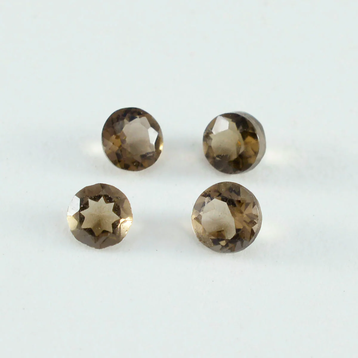 Smoky Quartz 1PC Tiny 6x6 MM Round Faceted Brown Polished Semi Precious Loose Gemstones
