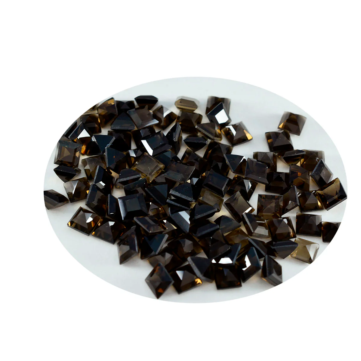 Smoky Quartz 1PC Tiny 6x6 MM Square Faceted Brown Polished Semi Precious Loose Gemstones - Image 2