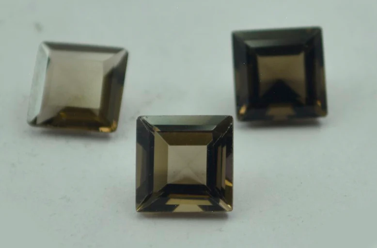 Smoky Quartz 1PC Tiny 6x6 MM Square Faceted Brown Polished Semi Precious Loose Gemstones - Image 3