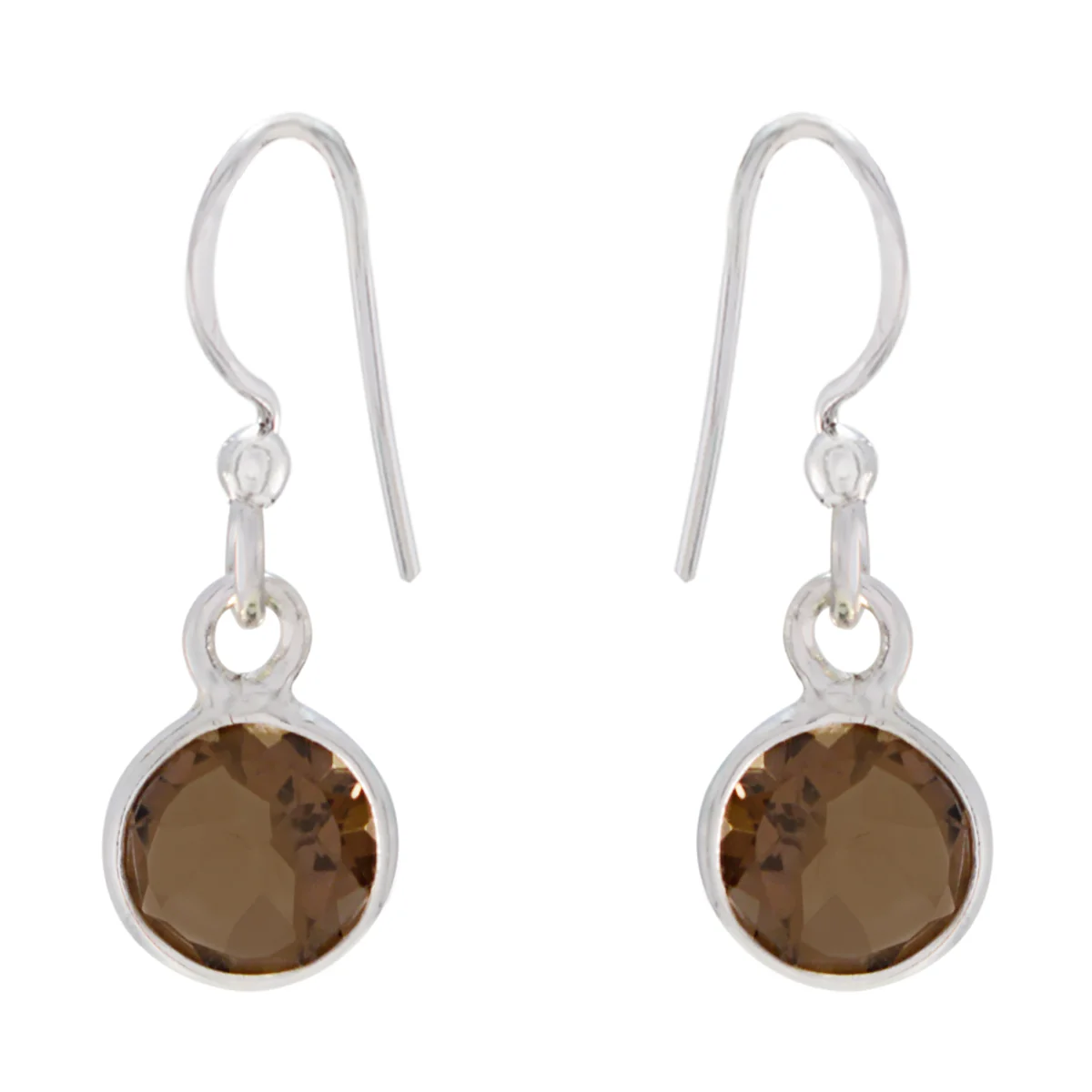 Smoky Quartz Australian Jiwoo multiple Dangle Brown 925 Silver Earring