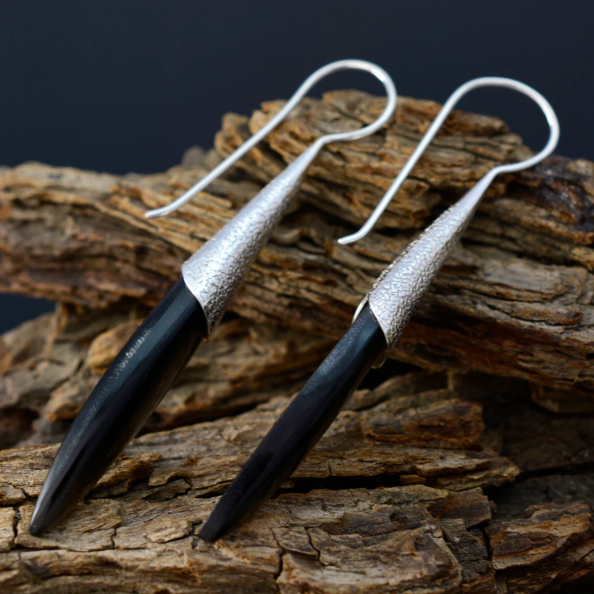 Smoky Quartz Egyptian Li Lee Solitaire Dangle Brown Sterling Silver Earring - Image 3