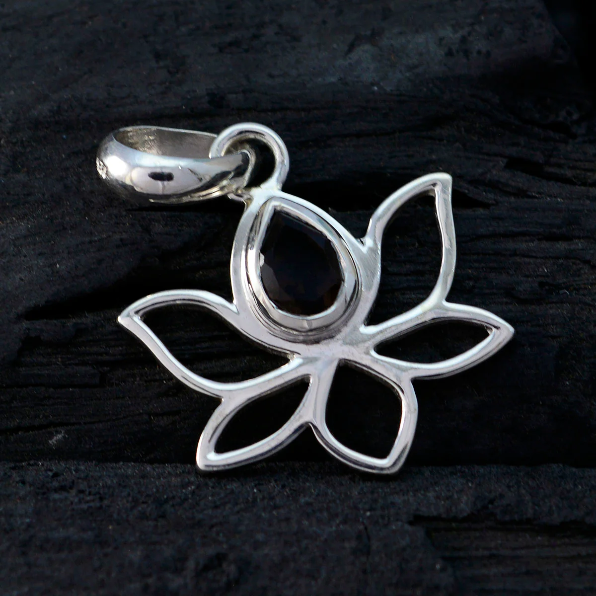 smoky quartz Elegant Korean Silver Solitaire Naomi Rope-Wire Brown Pendant Jewelry - Image 3