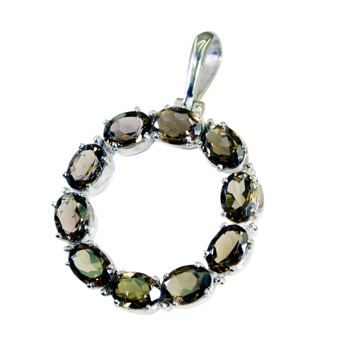 Smoky Quartz Eye-catching Mexican Sterling Silver deka Mariana Bubble Brown Pendant Jewellery - Image 2
