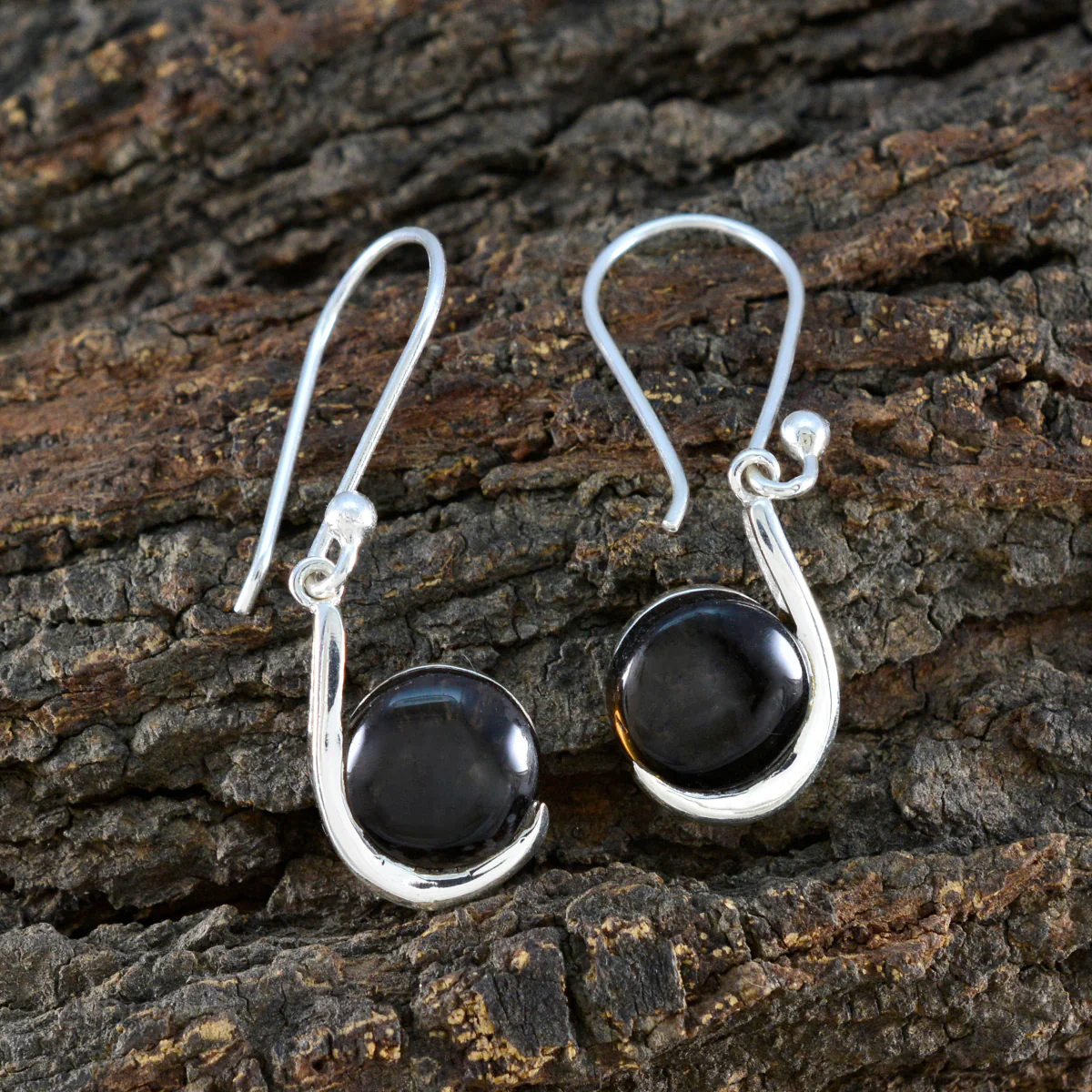Smoky Quartz French Aiko Solitaire Dangle Brown 92.5 Silver Earring - Image 3