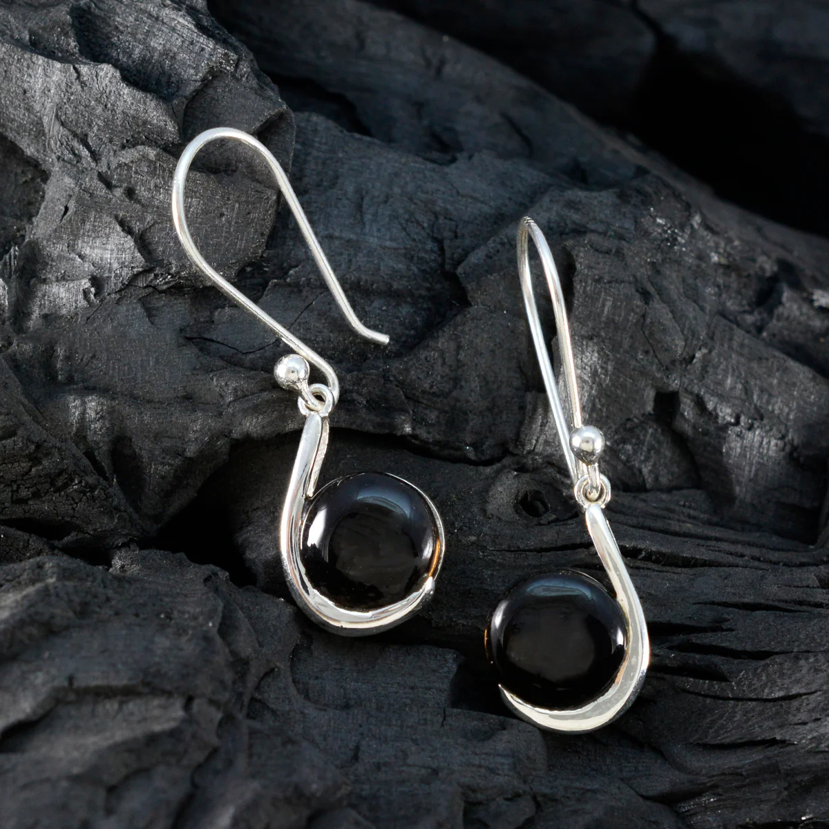 Smoky Quartz French Aiko Solitaire Dangle Brown 92.5 Silver Earring - Image 4