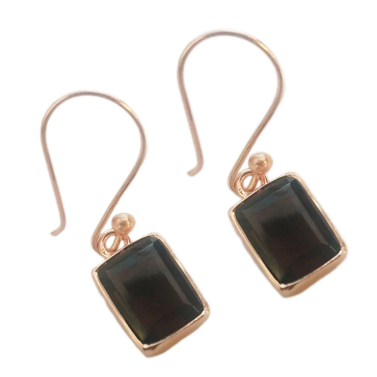 Smoky Quartz Japanese Patricia multiple Dangle Brown Sterling Silver Earring - Image 2