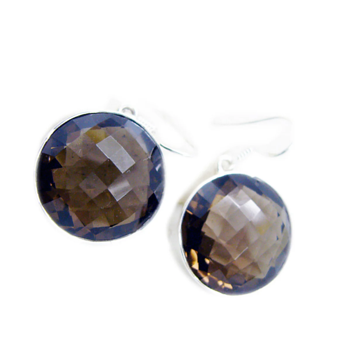 Smoky Quartz Korean Haruka multiple Dangle Brown 925 Silver Earring - Image 2
