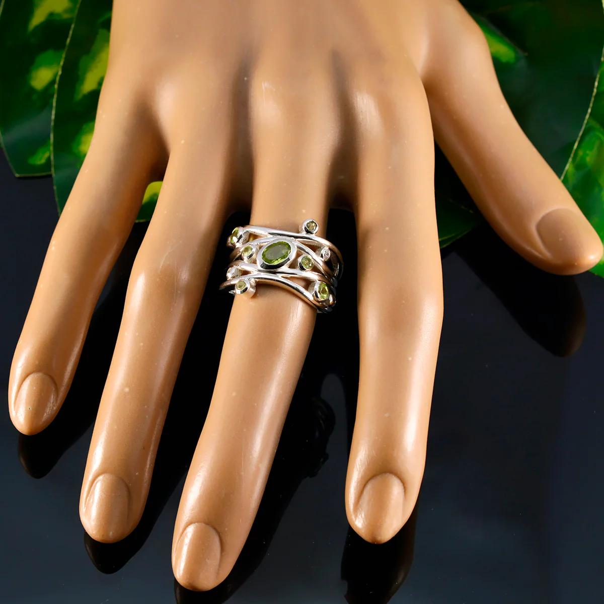 smoky quartz multiple Moroccan 925 Sterling Silver Brown Gemstones Mid-weight Fairytale Ring Jewelry - Image 5