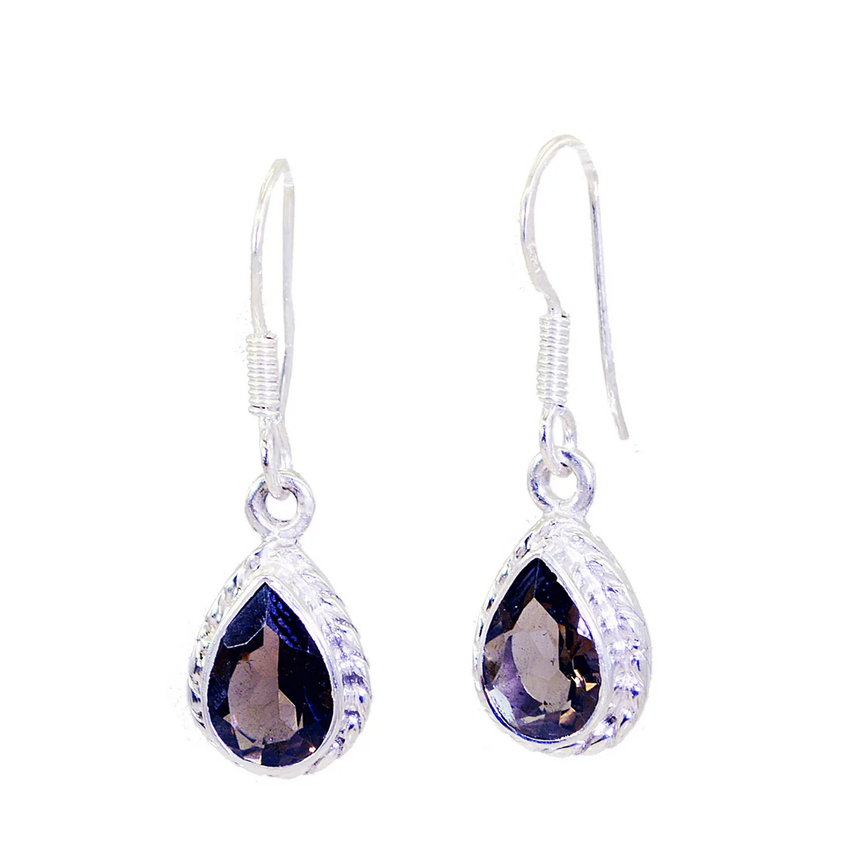 Smoky Quartz Russian Nari multiple Dangle Brown Silver Earring
