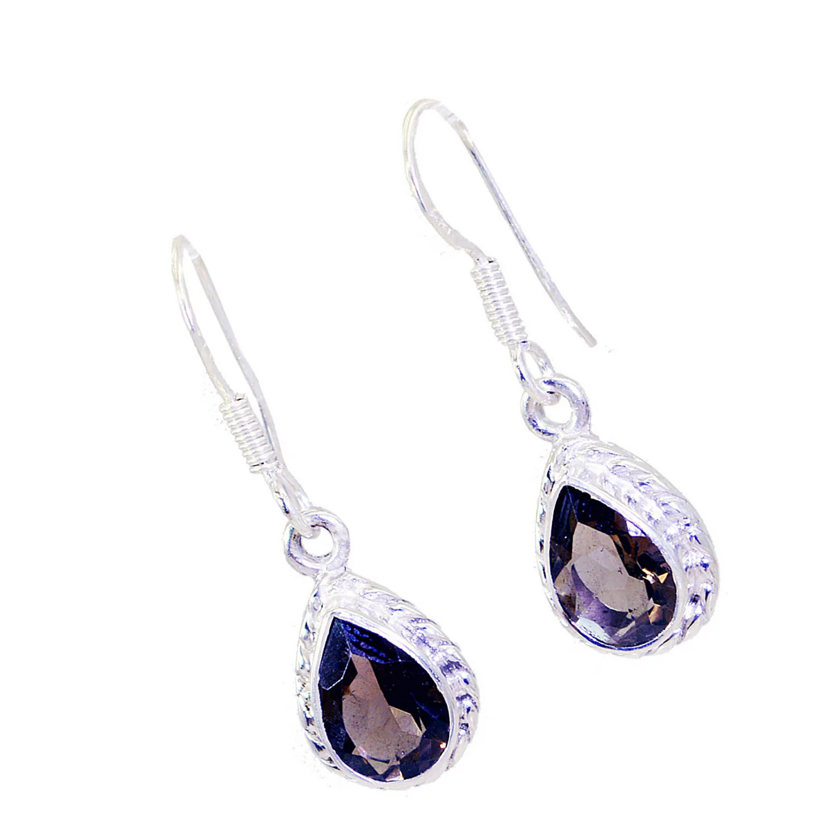 Smoky Quartz Russian Nari multiple Dangle Brown Silver Earring - Image 2
